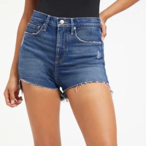 GOOD AMERICAN THE 90'S CUTOFF MEDIUM WASH SHORTS IN BLUE645 NWT WOMEN'S 6/28